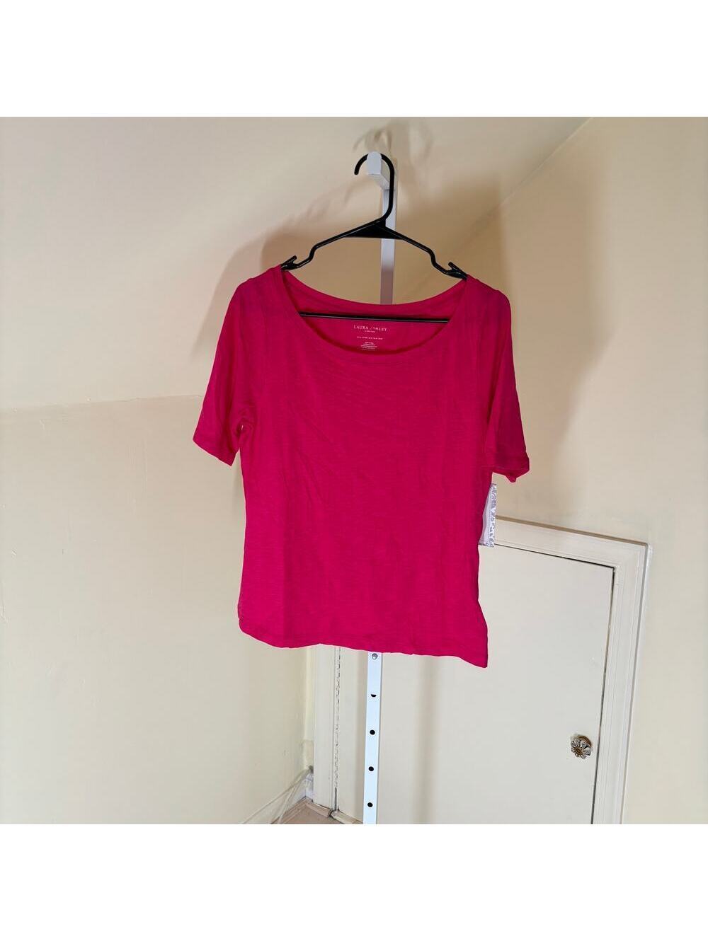 Laura Ashley NWT Women's Hot Pink Short Sleeve Modal Cotton Tee M